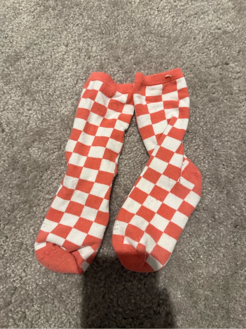 Vans Checkerboard Crew Socks - Orange & White